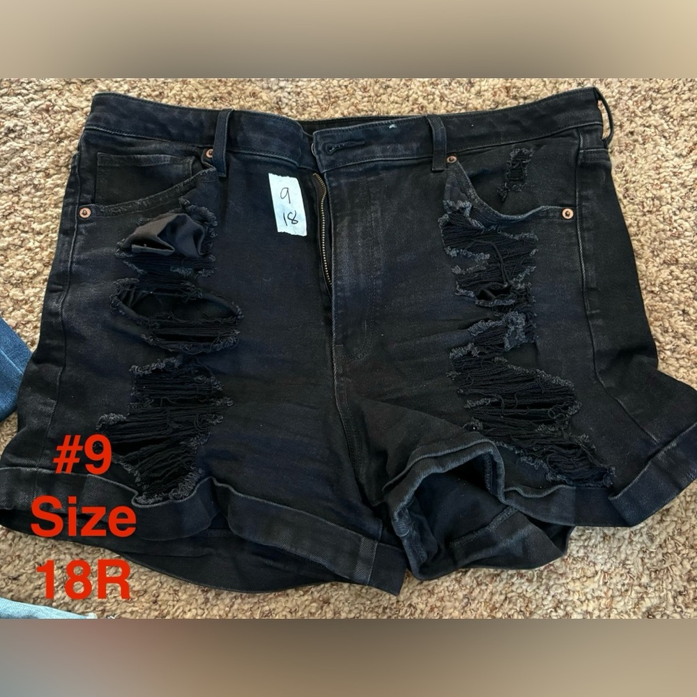 American Eagle Outfitters Black Ripped Jean Shorts